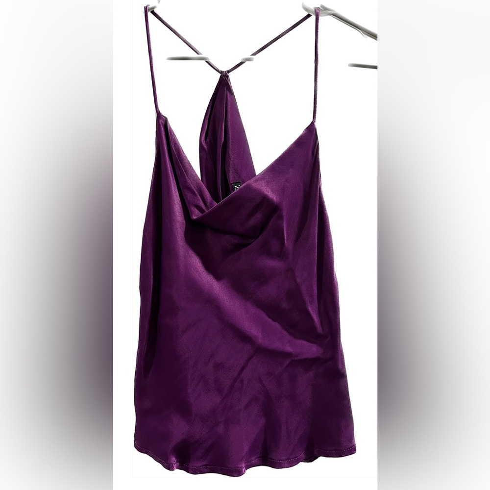 Satin Zara blouse with an open back. Ready for a night out